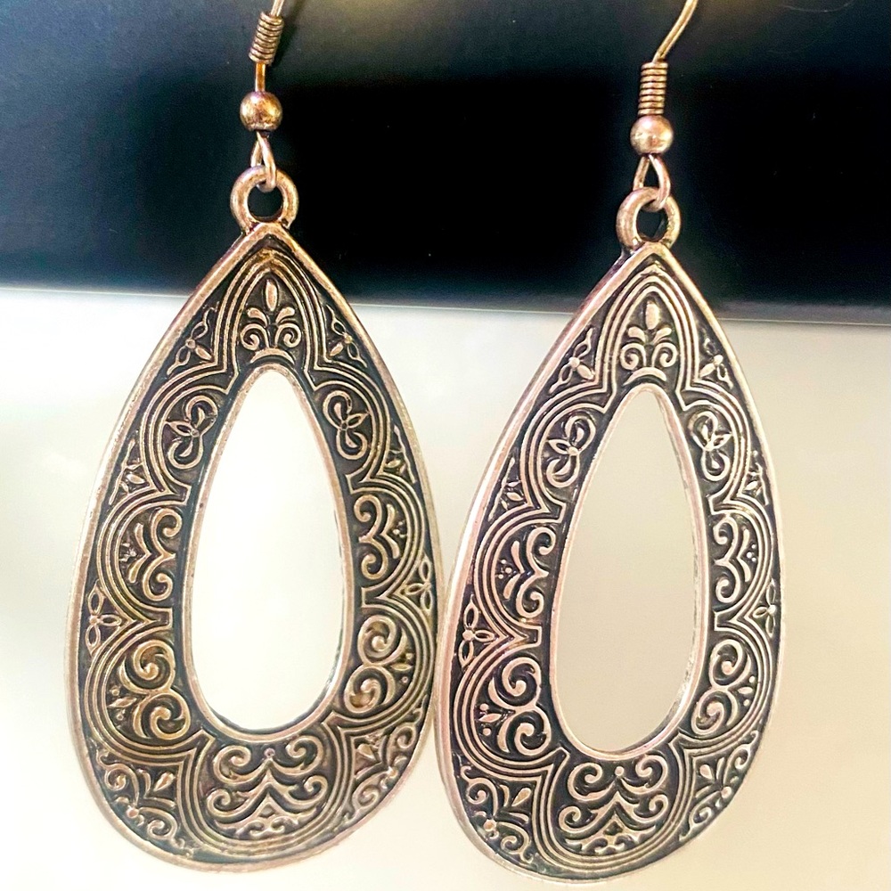 Silver Metal Earrings